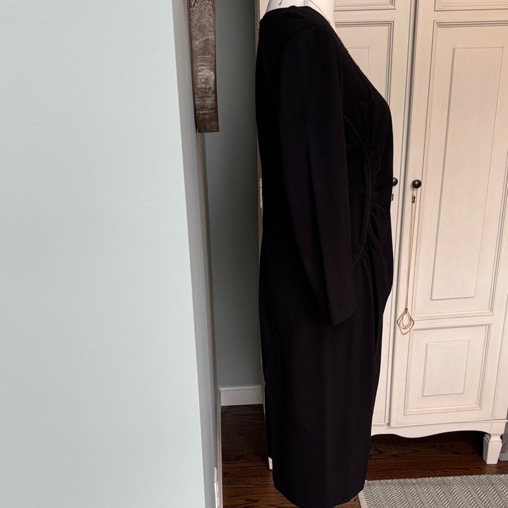 Armani Collezioni Classic Black  3/4 Long Sleeve Dress - Picture 4 of 9